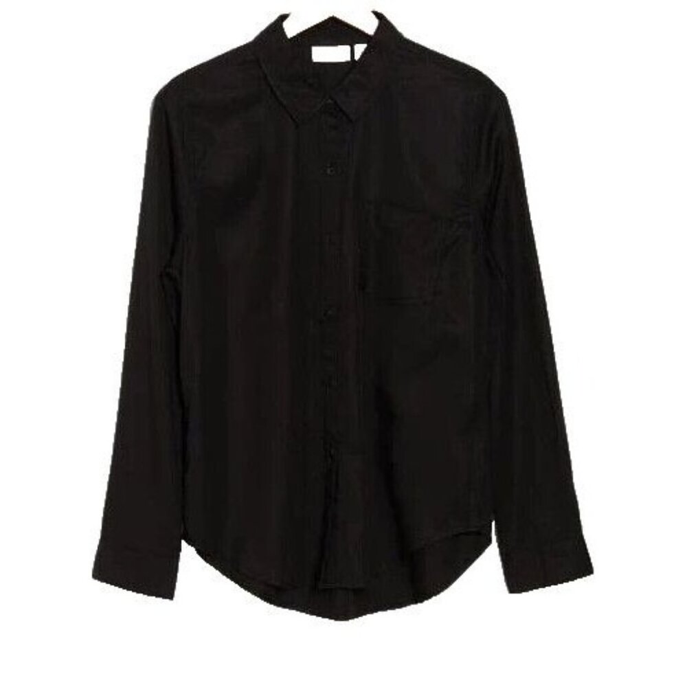 Ecothreads Women’s Plus Size 3X  Black Long Sleeve Button-up Shirt NEW